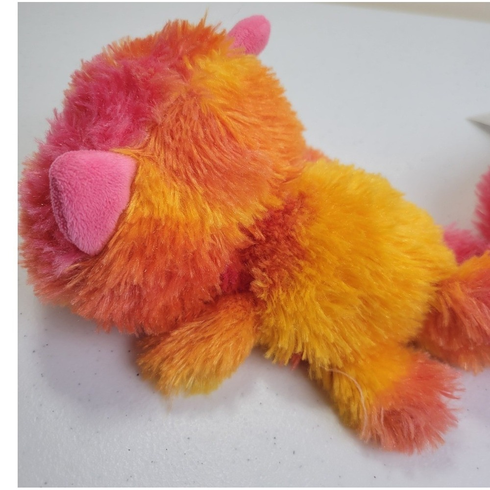 Fiesta Fursians Plush Cat Bean Bag Long Tail Toy Pink Orange Yellow 16" stuffed - Picture 7 of 12